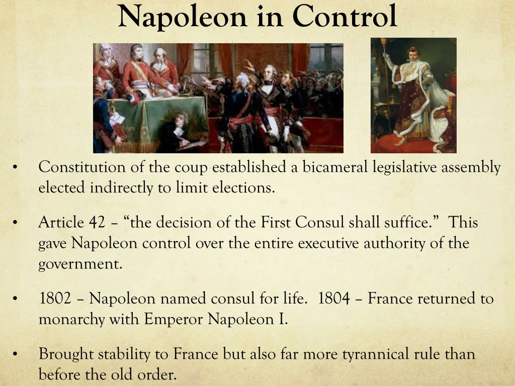 napoleon in control