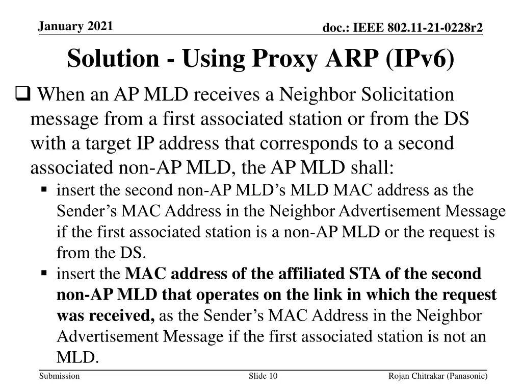 january 2021 solution using proxy arp ipv6 when
