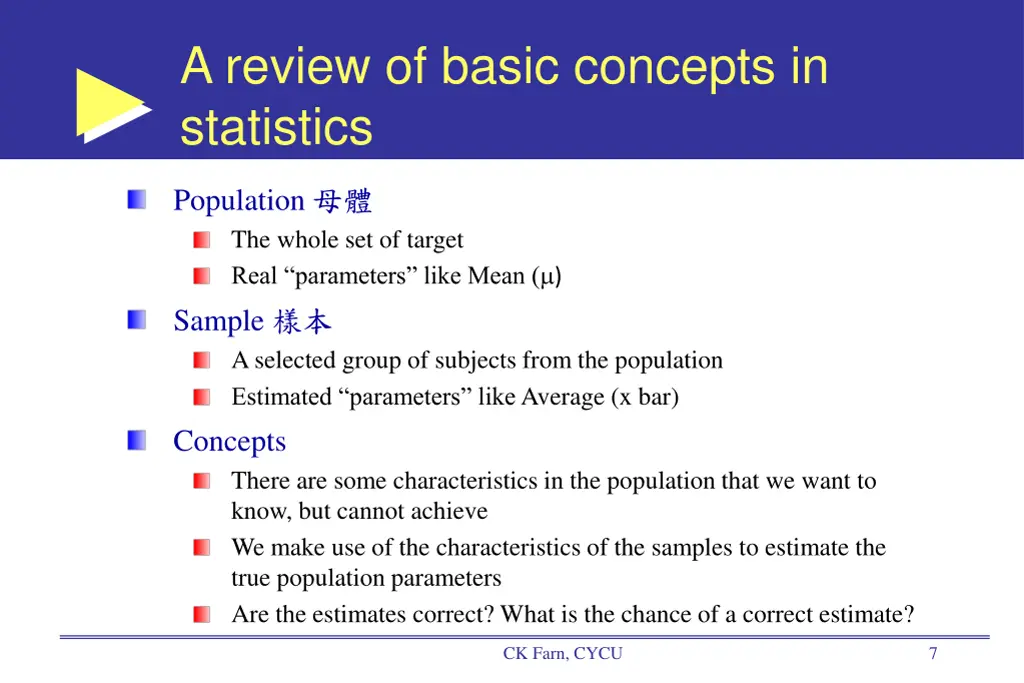 a review of basic concepts in statistics