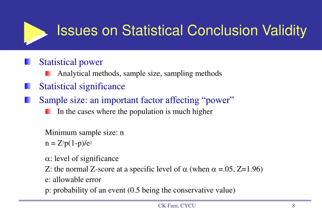 issues on statistical conclusion validity