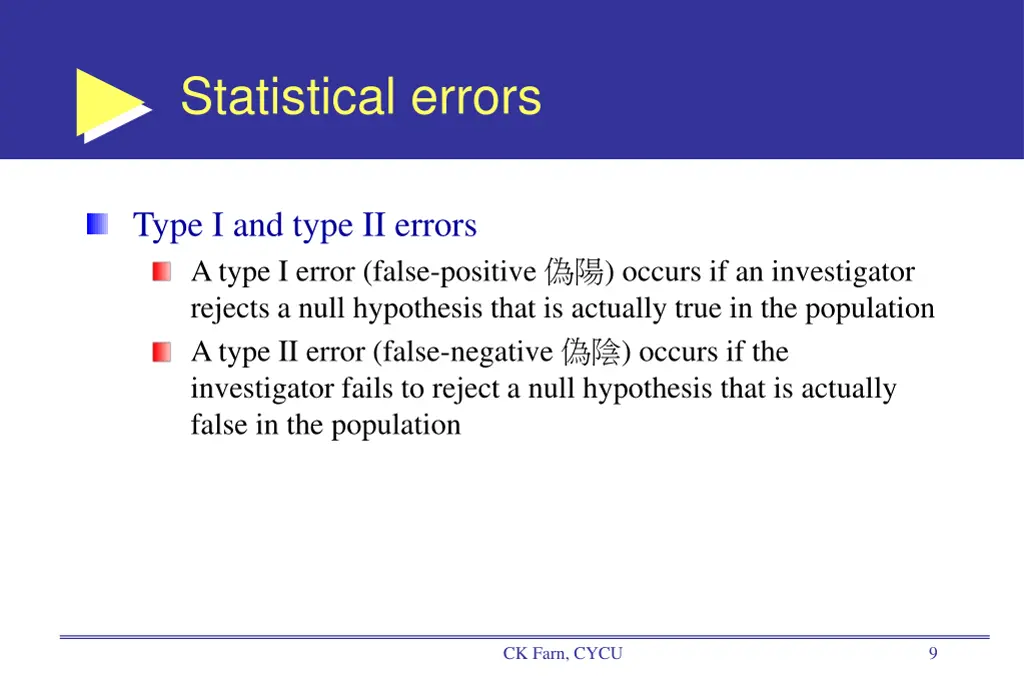 statistical errors