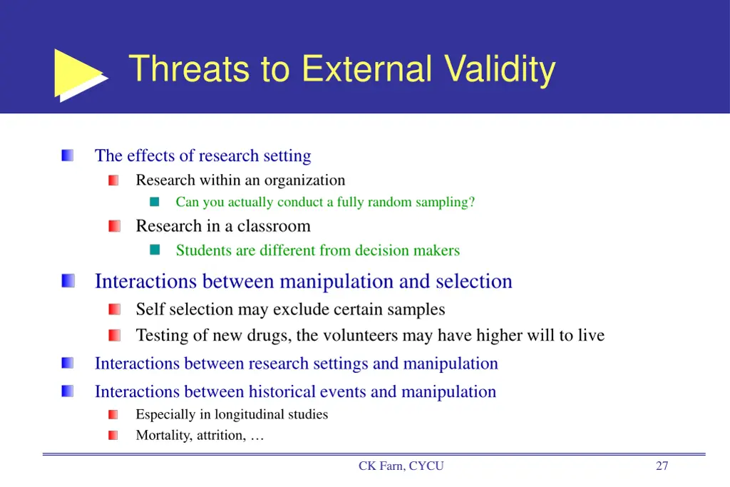 threats to external validity