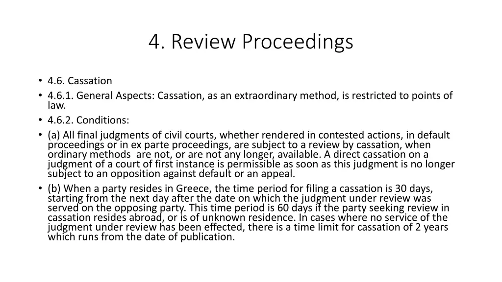 4 review proceedings