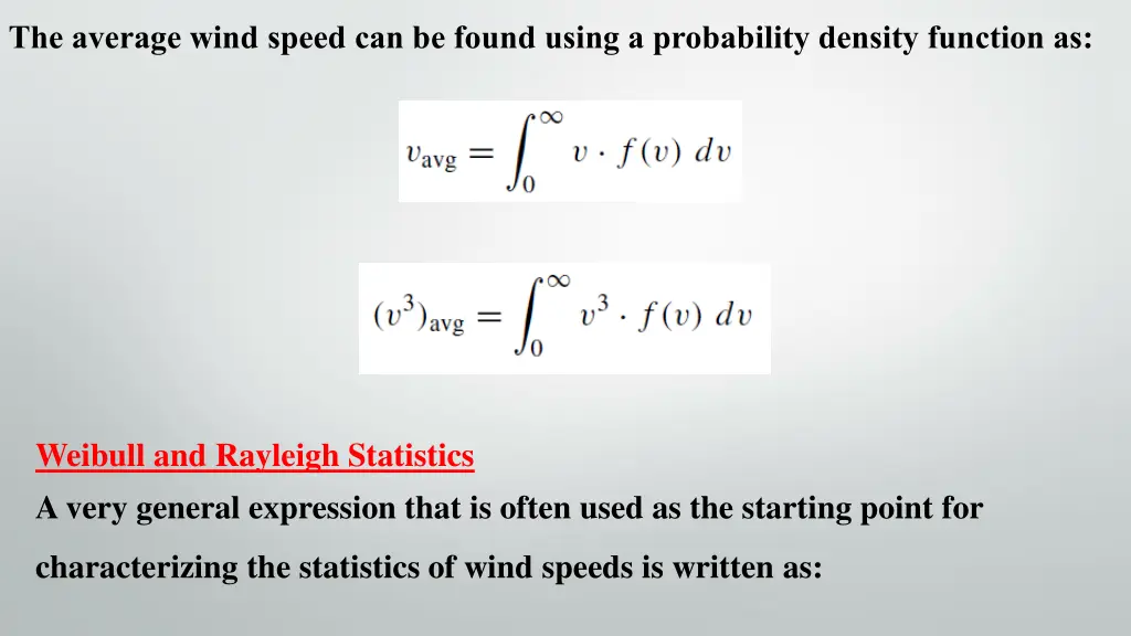 the average wind speed can be found using