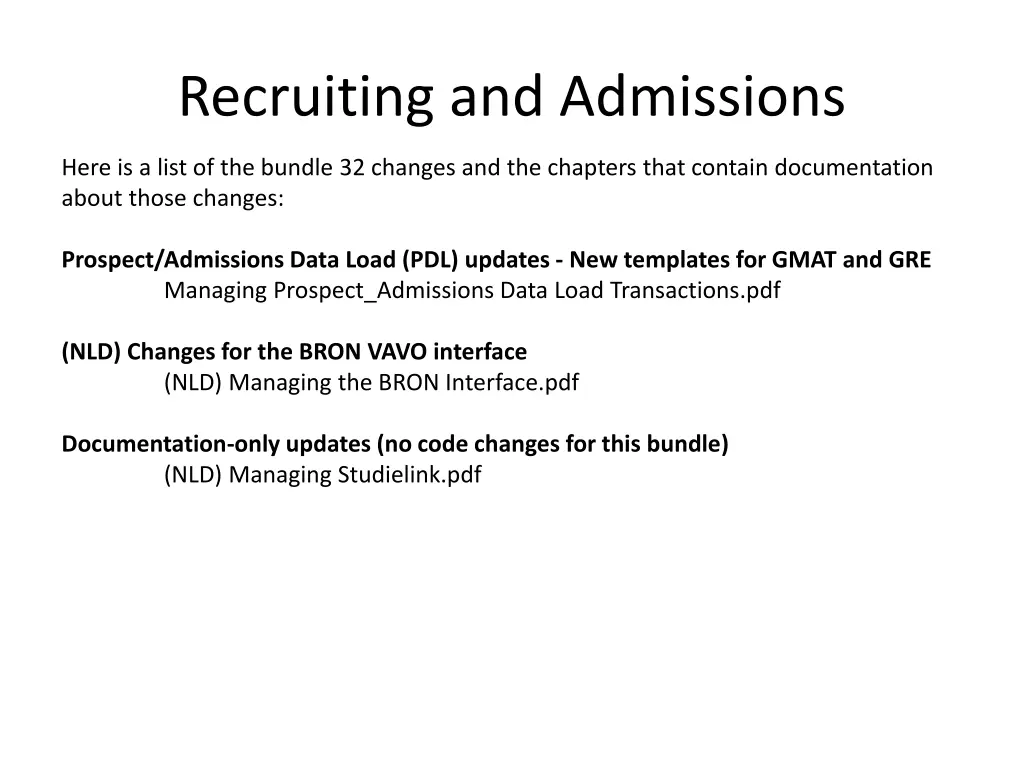 recruiting and admissions