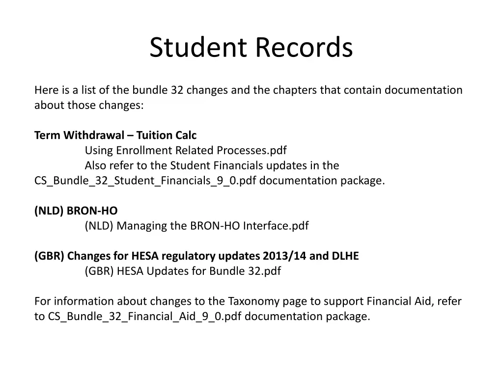 student records