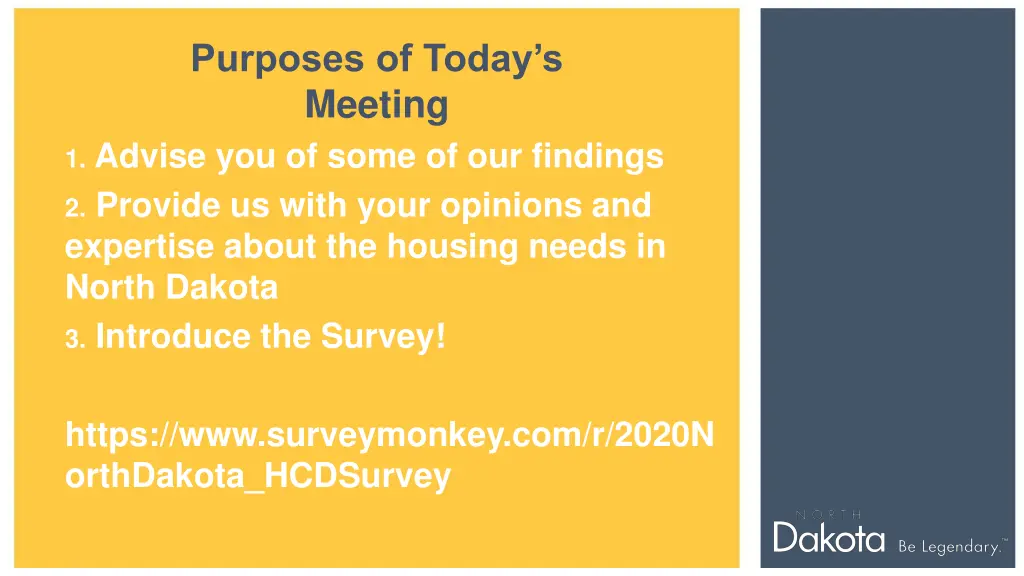 purposes of today s meeting 1 advise you of some