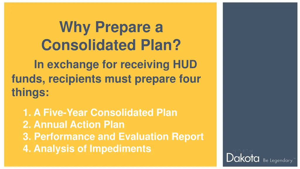 why prepare a consolidated plan in exchange