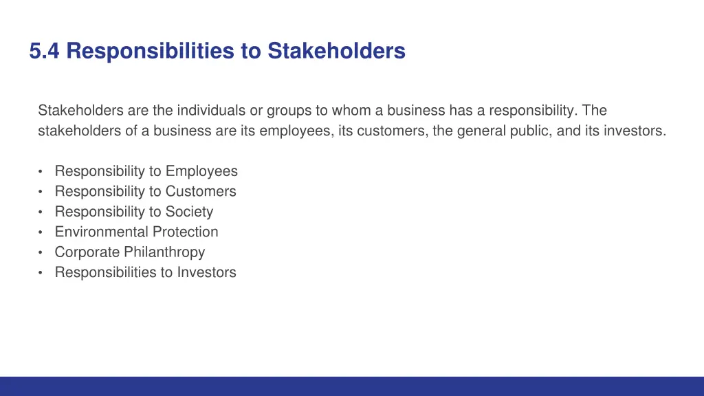 5 4 responsibilities to stakeholders 1