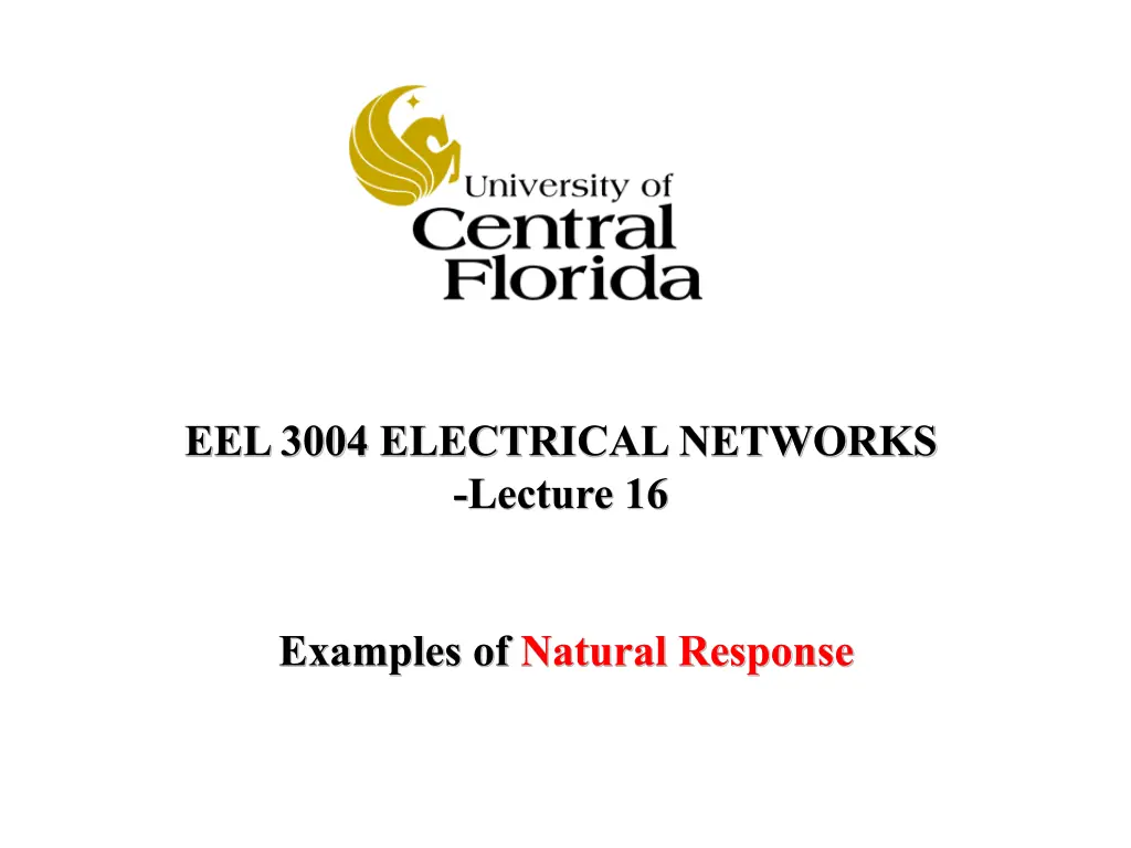 eel 3004 electrical networks lecture 16
