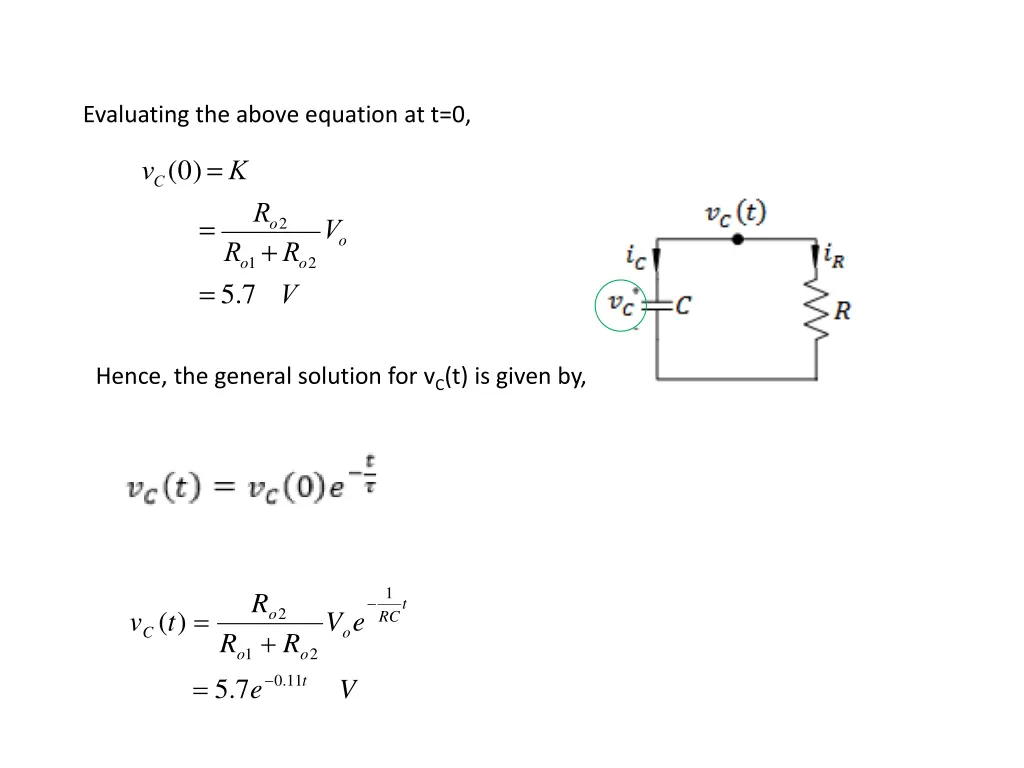 evaluating the above equation at t 0