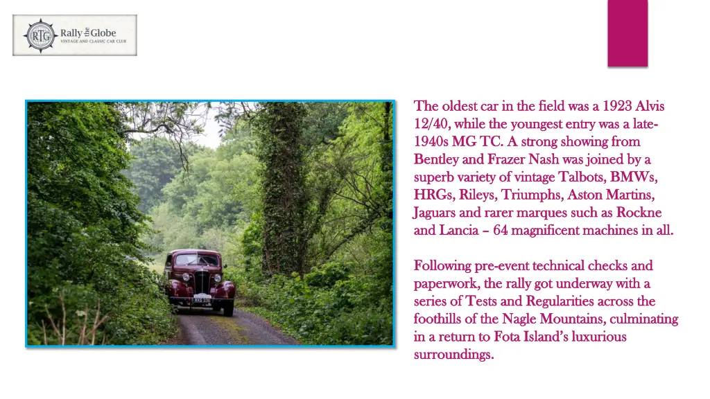 the oldest car in the field was a 1923 alvis