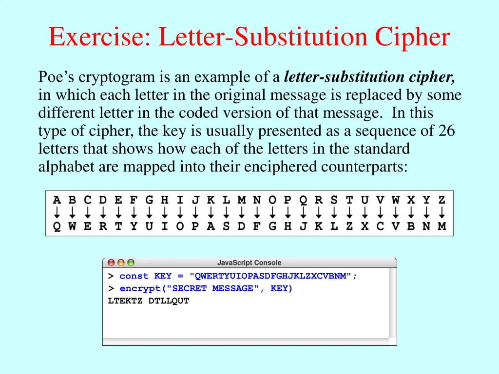exercise letter substitution cipher