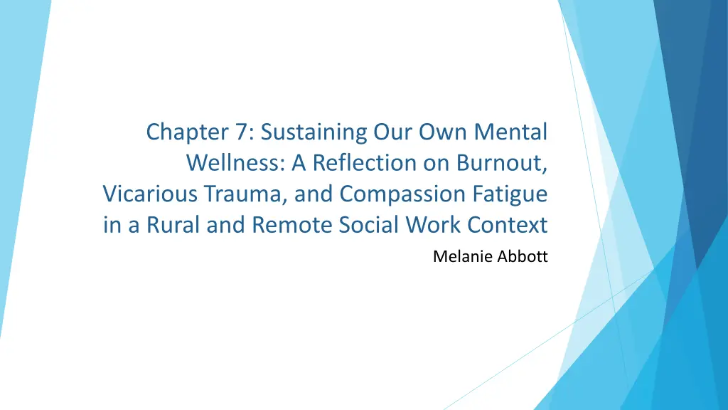 chapter 7 sustaining our own mental wellness