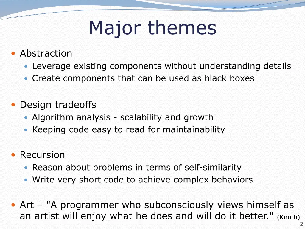 major themes