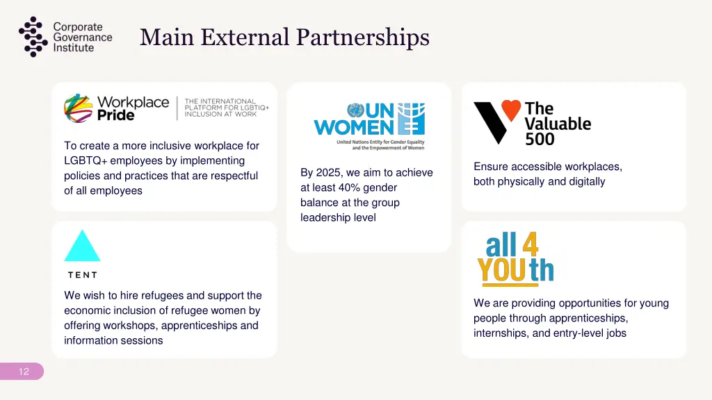 main external partnerships