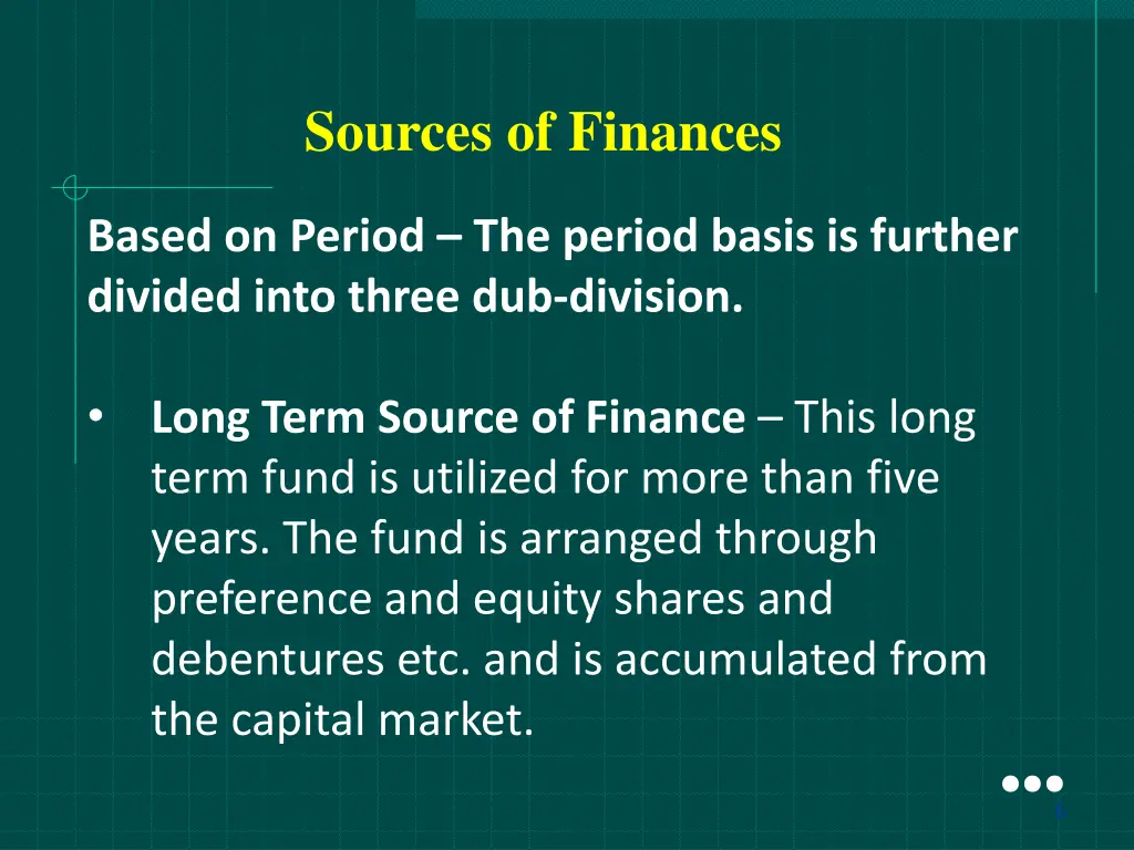 sources of finances