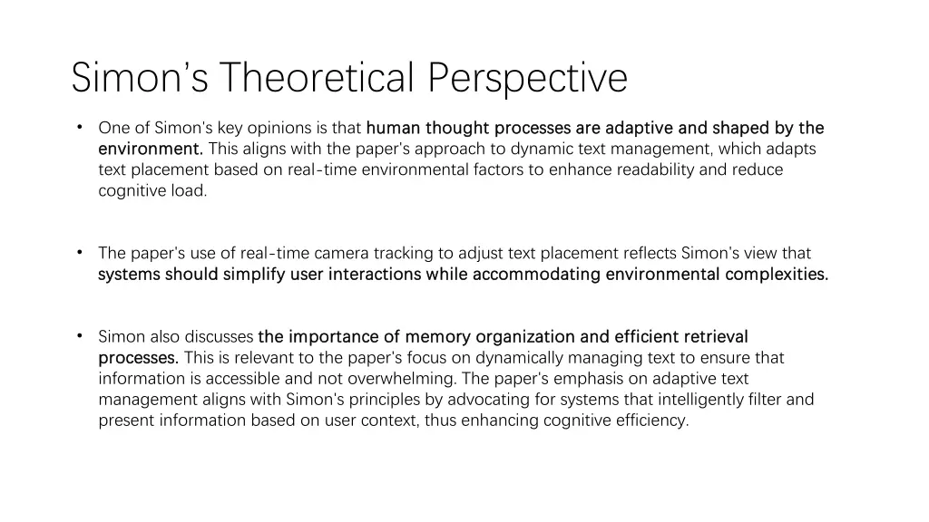simon s theoretical perspective