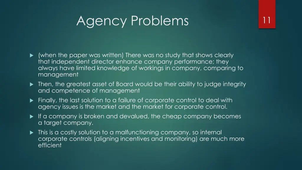 agency problems