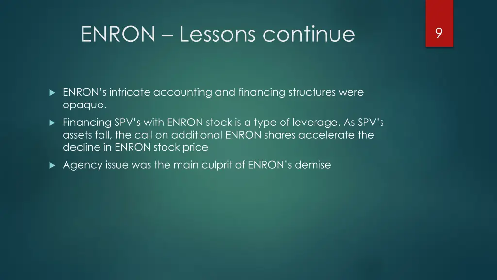 enron lessons continue