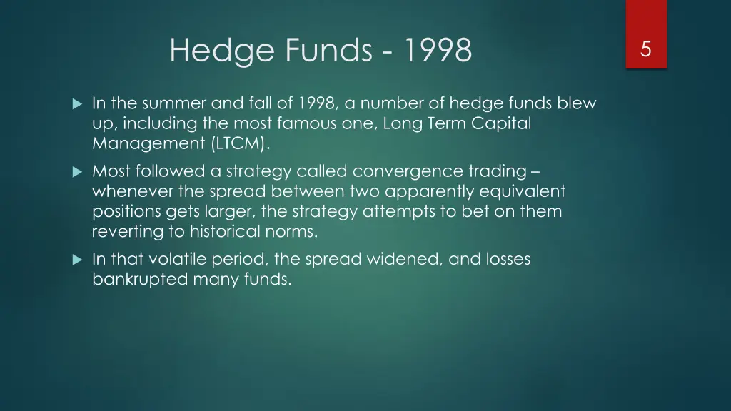 hedge funds 1998