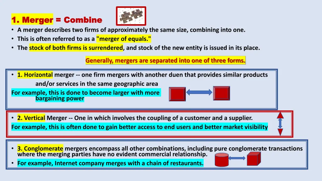 1 merger 1 merger combine combine a merger