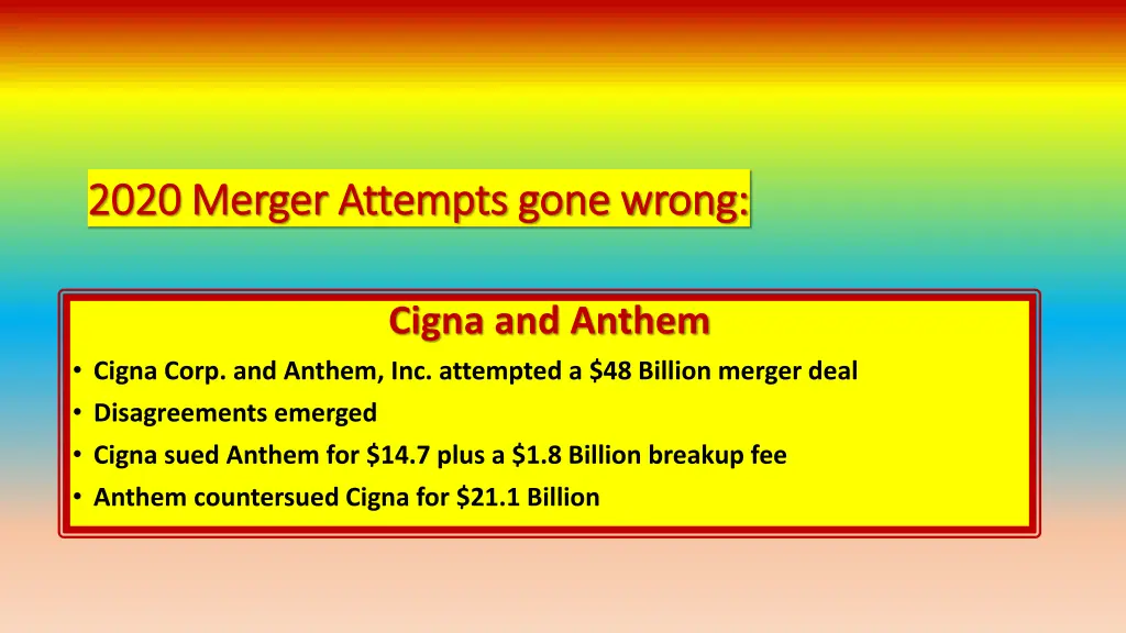 2020 merger attempts gone wrong 2020 merger