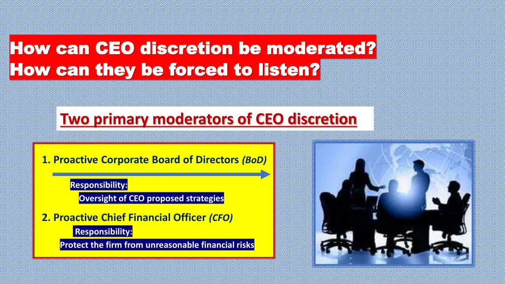 how can ceo discretion be moderated