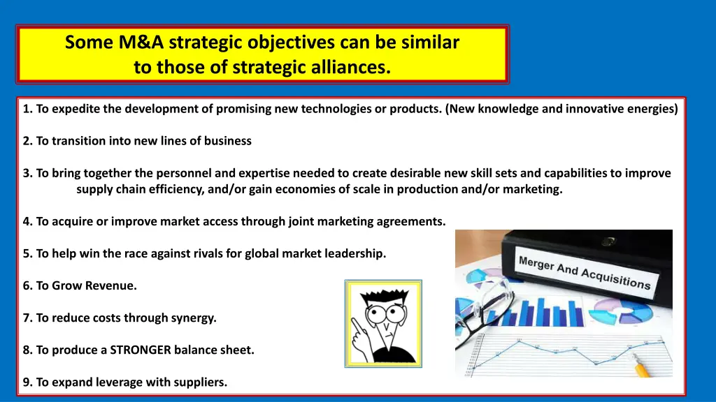 some m a strategic objectives can be similar