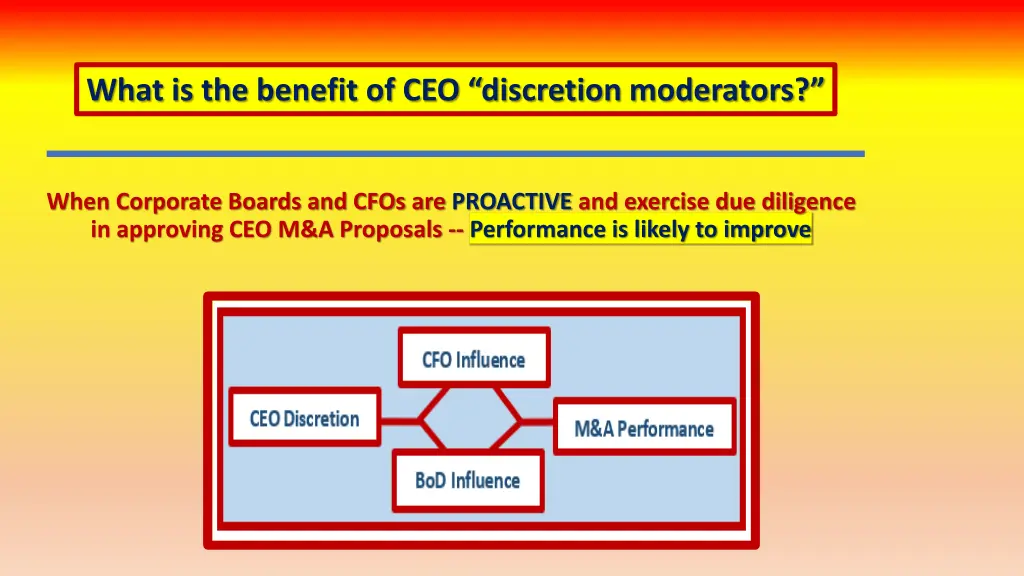 what is the benefit of ceo discretion moderators