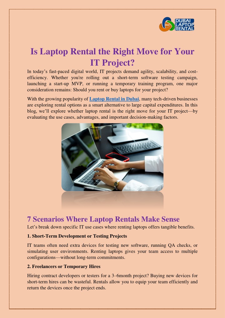 is laptop rental the right move for your