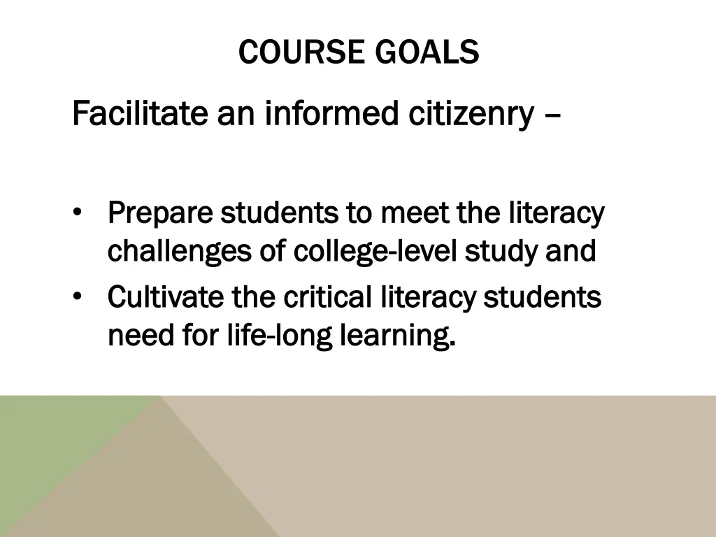 course goals