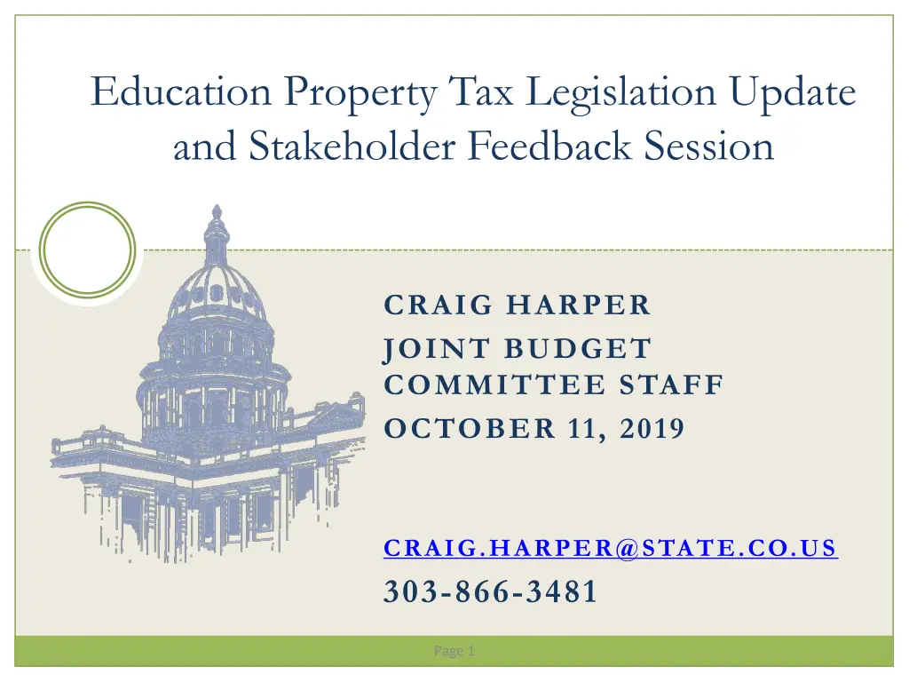 education property tax legislation update