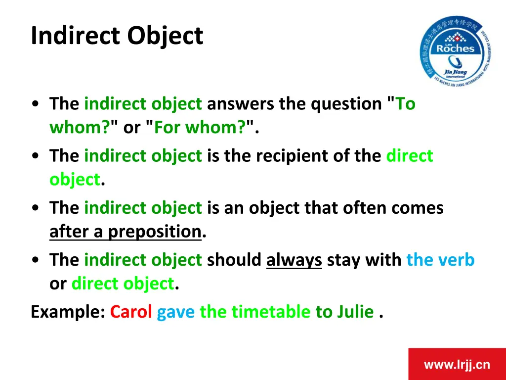 indirect object