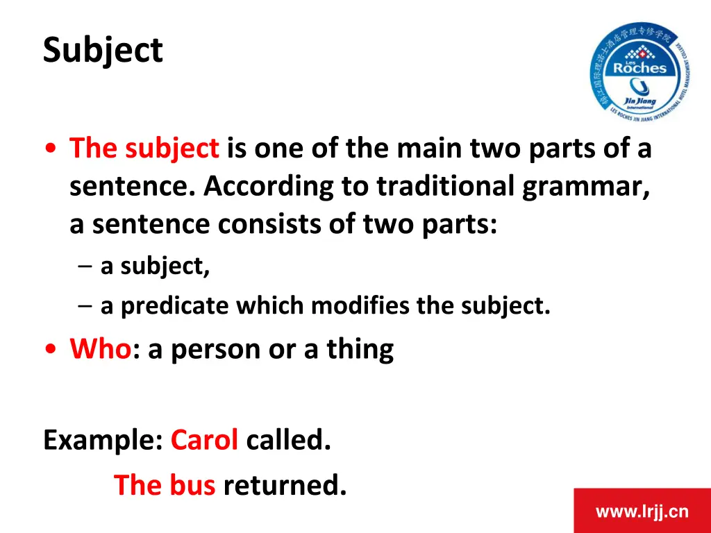 subject