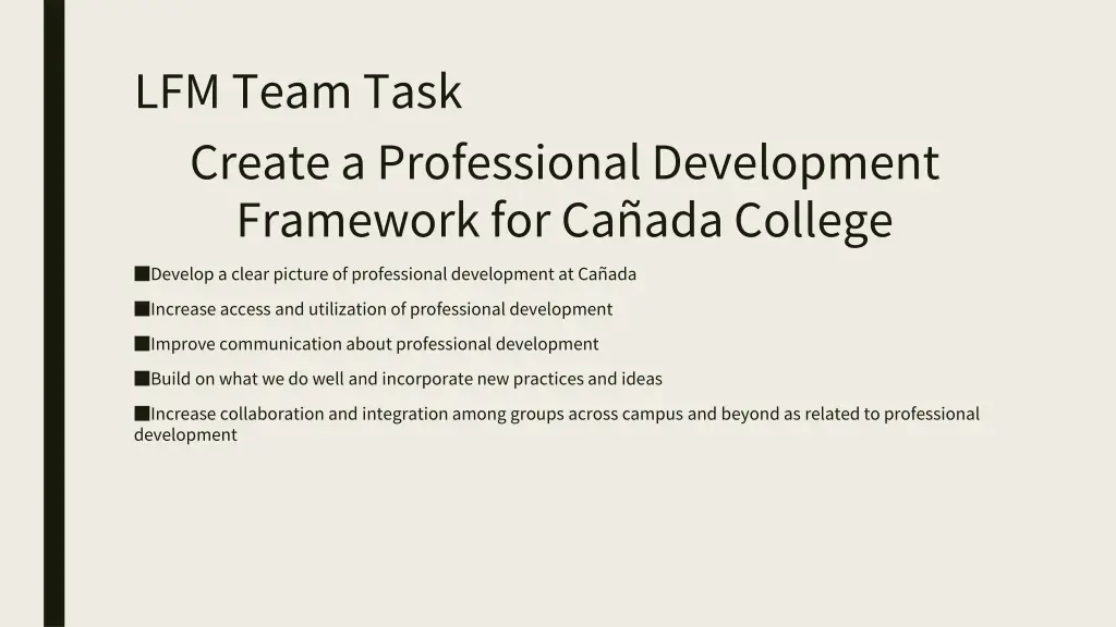 lfm team task create a professional development