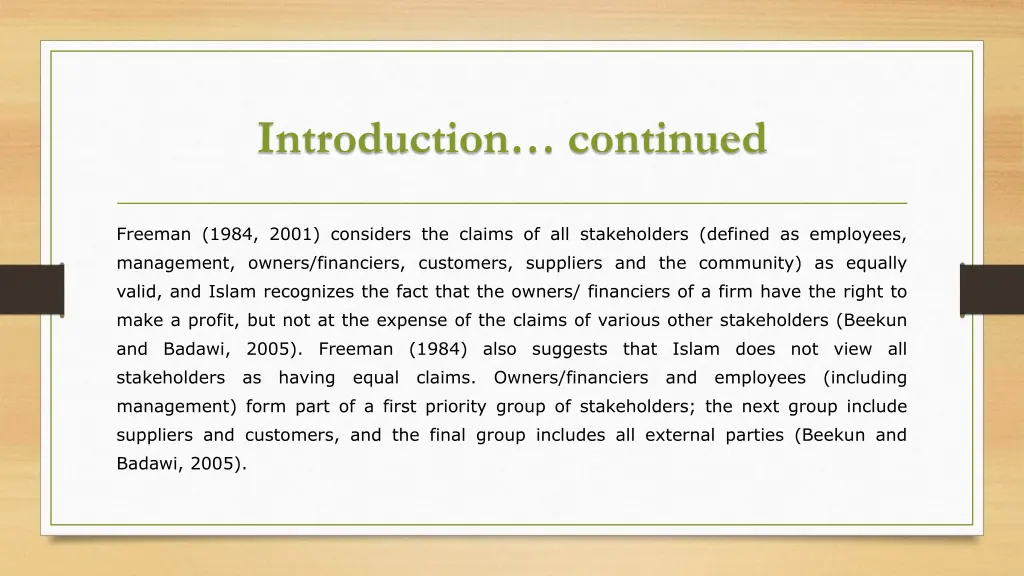 introduction continued