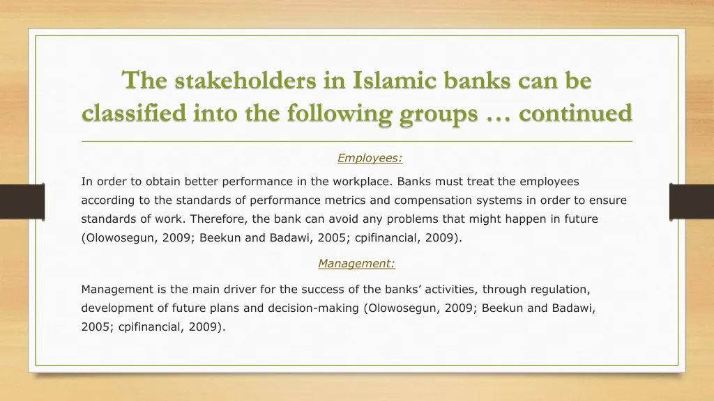 the stakeholders in islamic banks 1