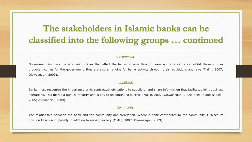the stakeholders in islamic banks 2