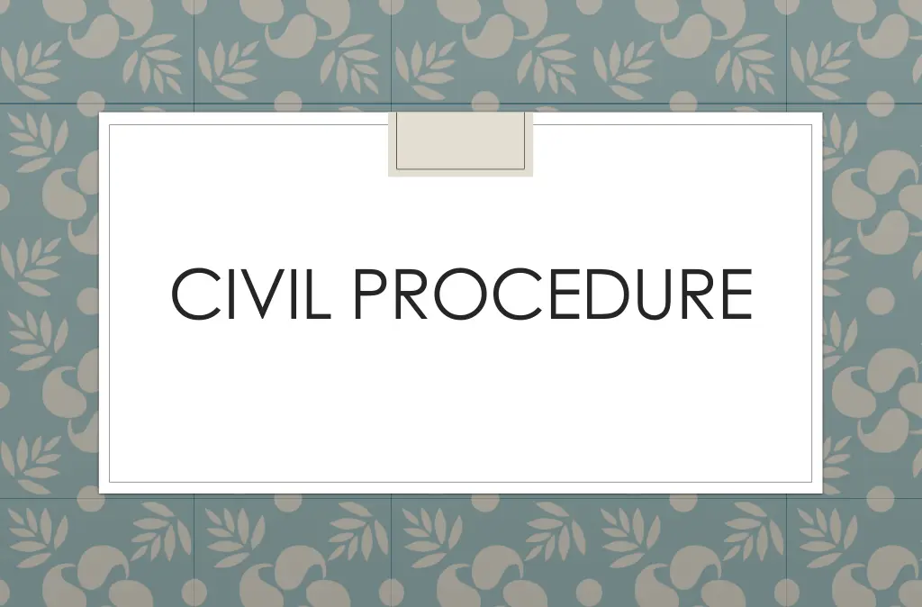 civil procedure