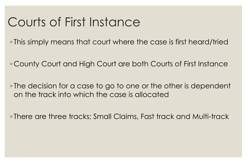 courts of first instance