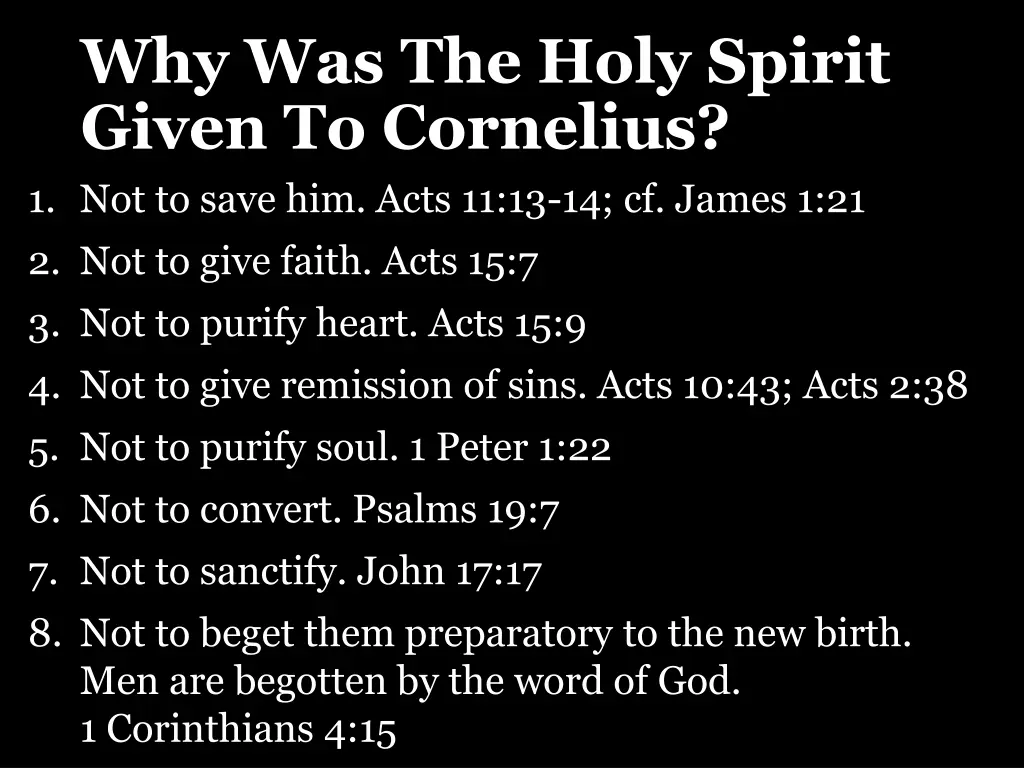 why was the holy spirit given to cornelius