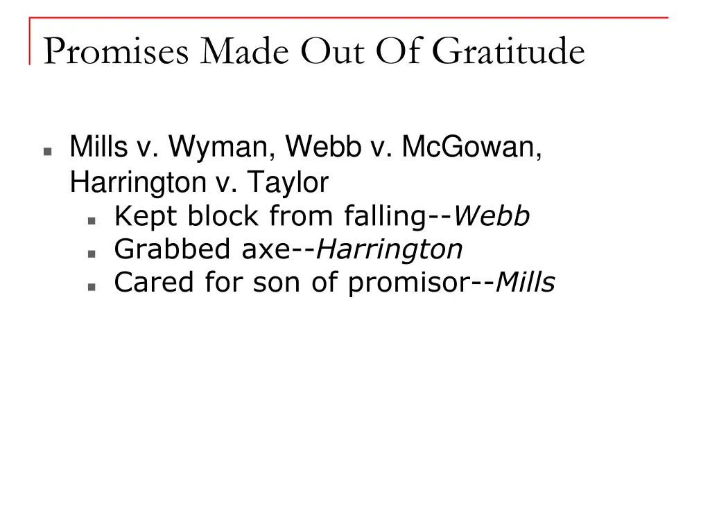 promises made out of gratitude