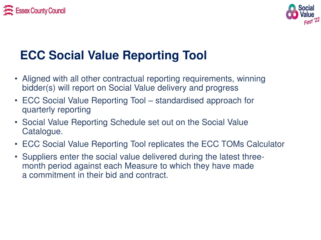 ecc social value reporting tool