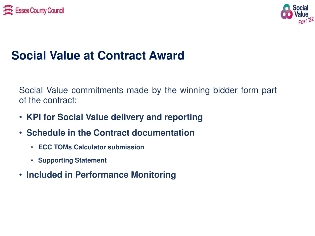 social value at contract award