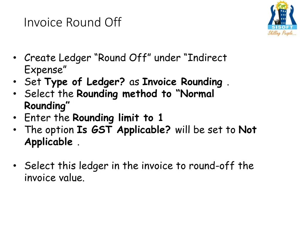 invoice round off