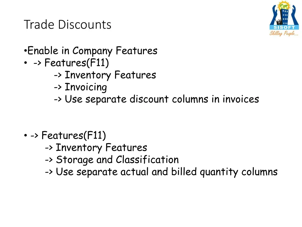 trade discounts