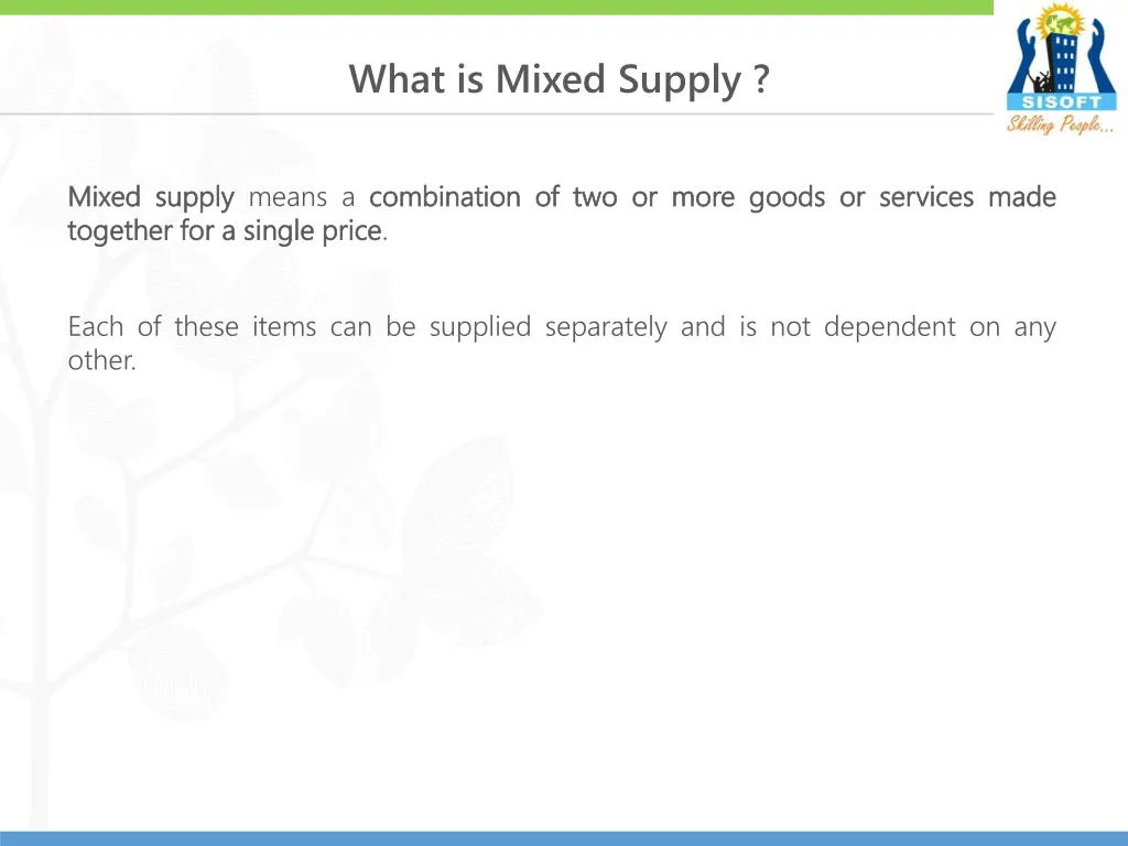 what is mixed supply 1