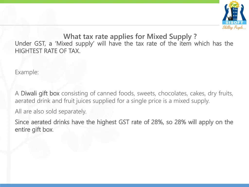 what tax rate applies for mixed supply