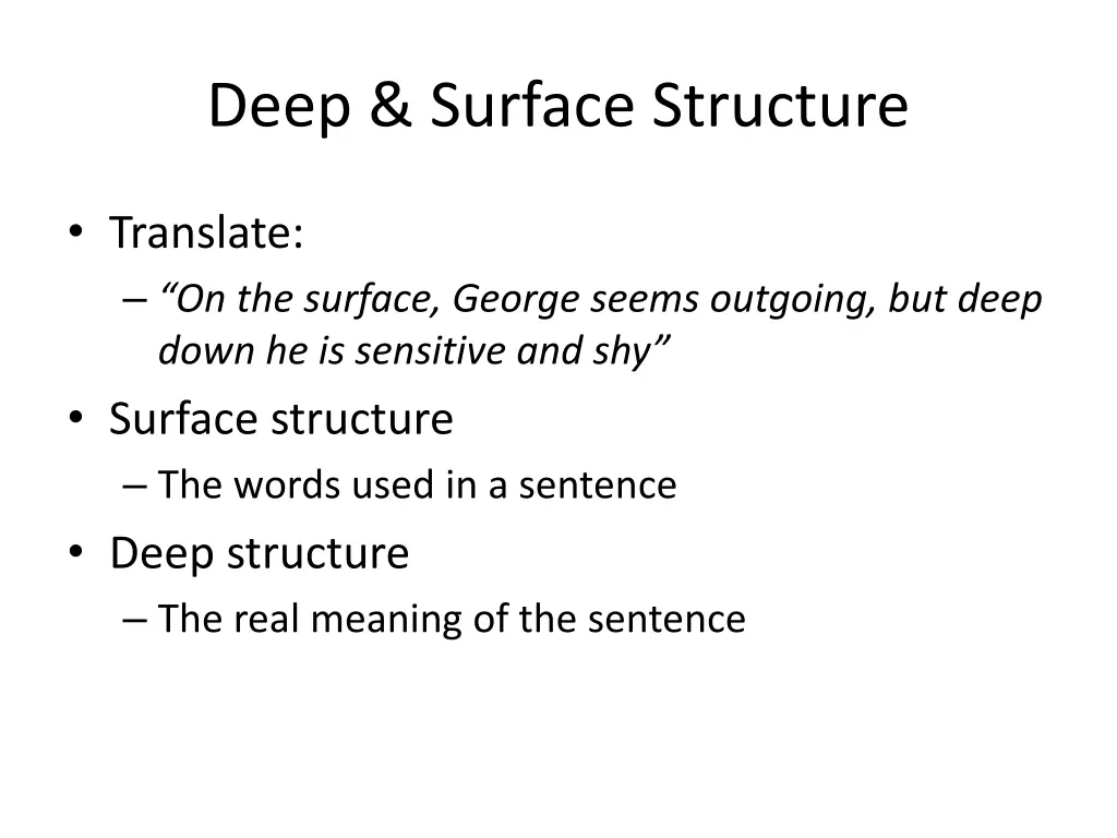 deep surface structure